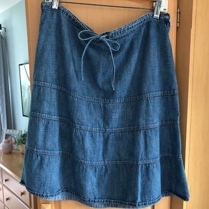 Denim Tiered Skirt